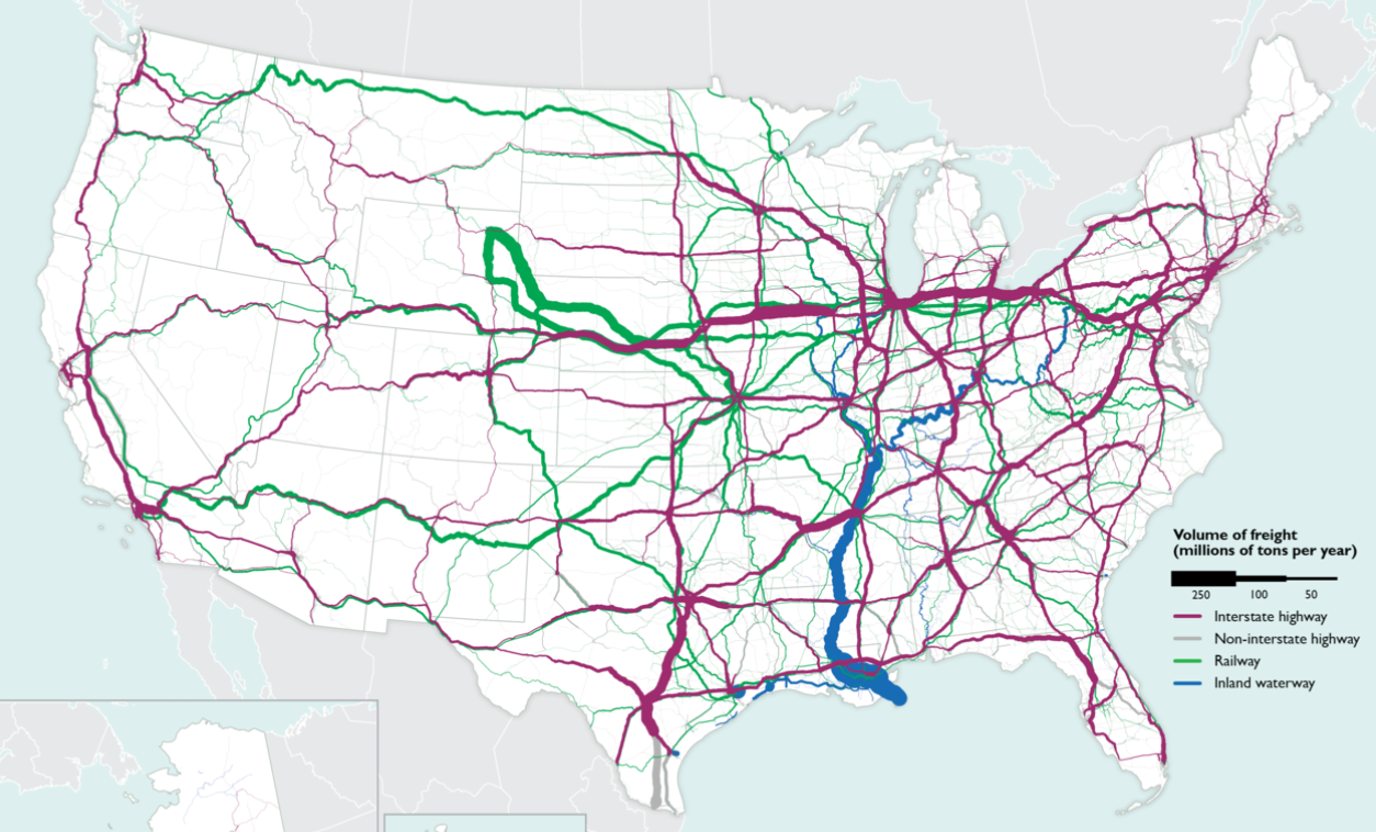 Department of Transportation - Freight Transportation System Extent & Use - Freight Flows - fig 1. 