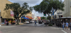 A shot of downtown McAllen, one of the many "centro"-style neighborhoods along the Texas-Mexico border.