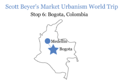 Scott Beyer's route through Colombia, from Medellin to Bogota.