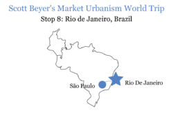 Scott Beyer's route through Brazil, from Sao Paulo to Rio de Janeiro.