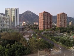 Overlooking Parque Arauco from my hotel in Las Condes. 