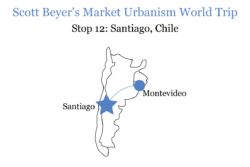 Scott Beyer's route from Montevideo to Santiago.