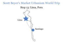 Scott Beyer's route from Santiago to Lima.