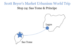 Scott Beyer's route from Lagos to Sao Tome.