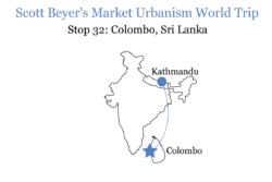 Scott Beyer's route from Nepal to Sri Lanka.